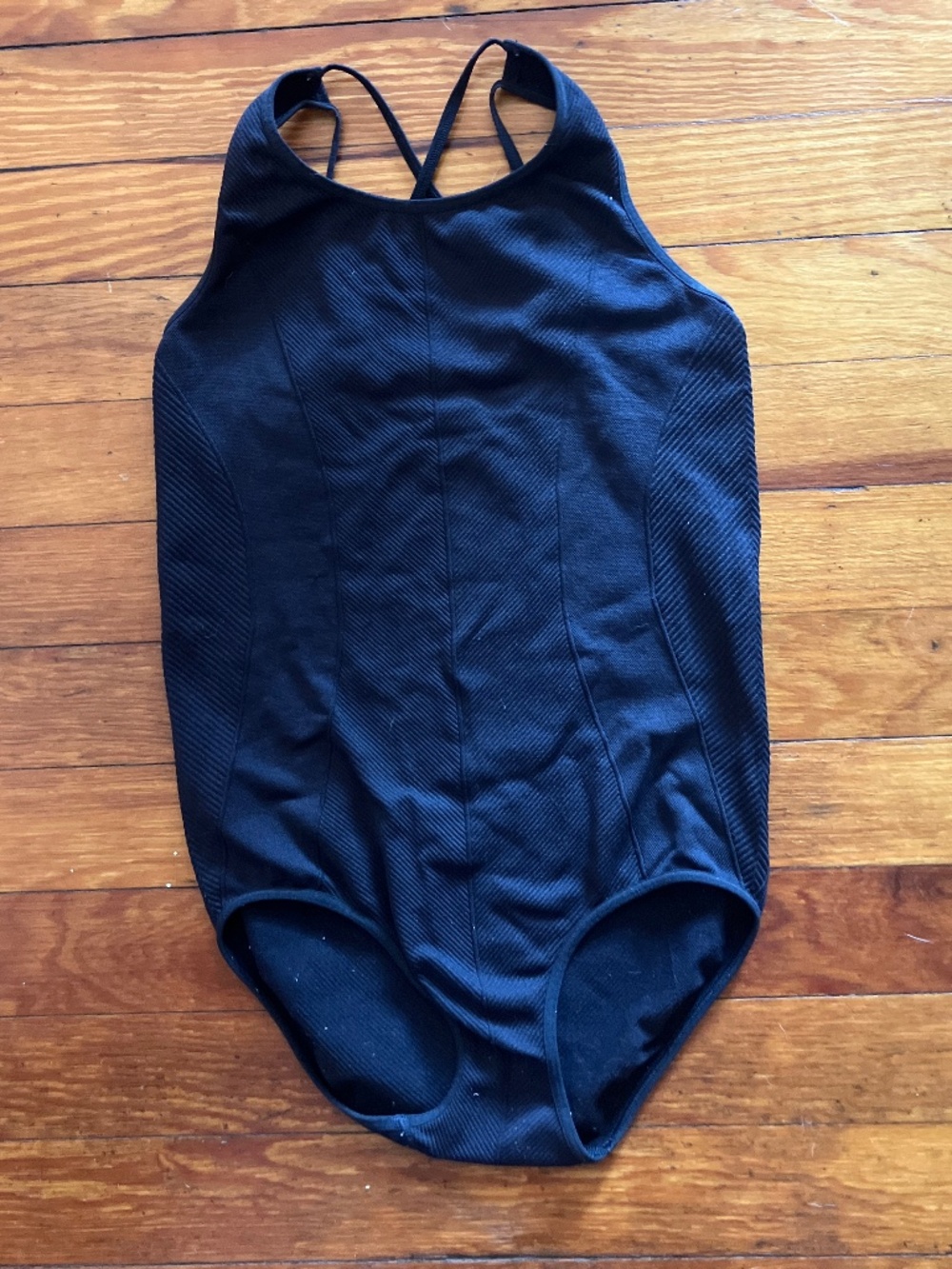 All in Motion Girls Gymnastics Leotard Black Crisscross Back Size M (7/8)